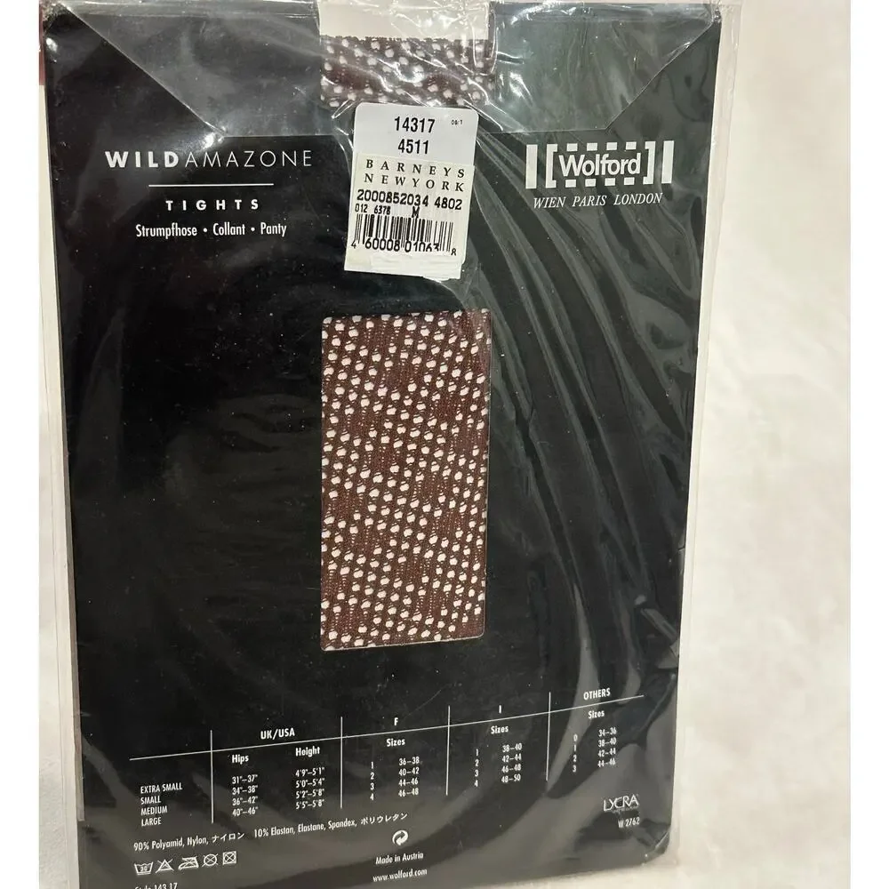 NEW Wolford Wild Amazone Tights sz Medium Brown